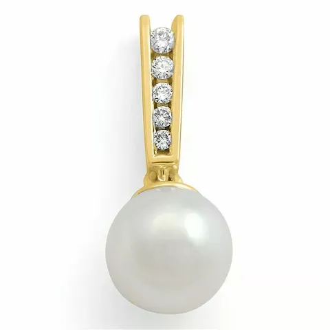 Pärla hängen i 14 carat guld 0,06 ct