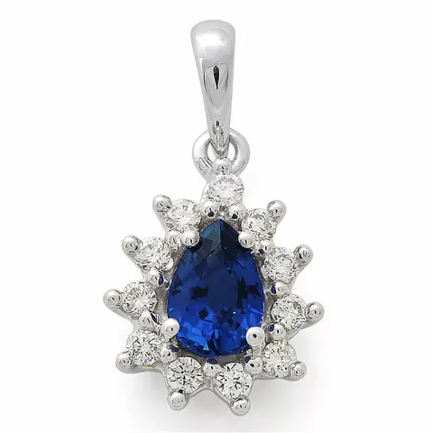 Safir rosettberlock i 14 carat vitguld 0,17 ct 0,55 ct