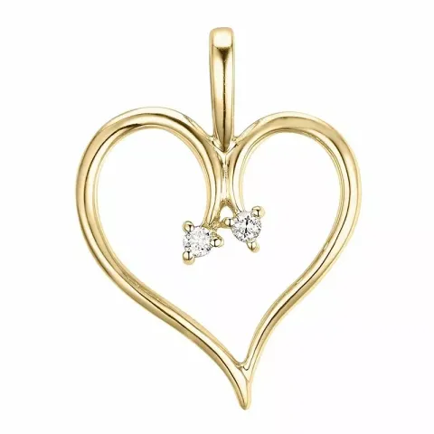 Hjärta diamant hängen i 14 carat guld 0,03 ct