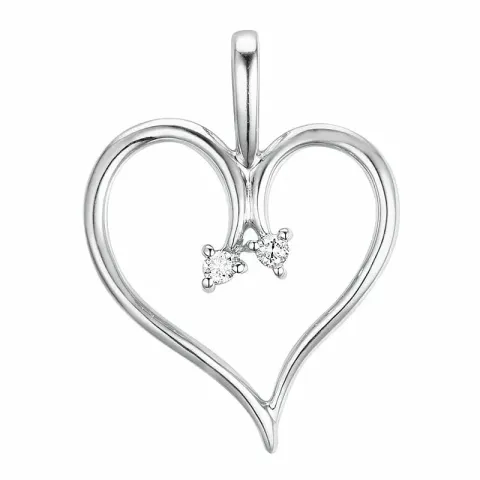 hjärta diamant hängen i 14 carat vitguld 0,03 ct