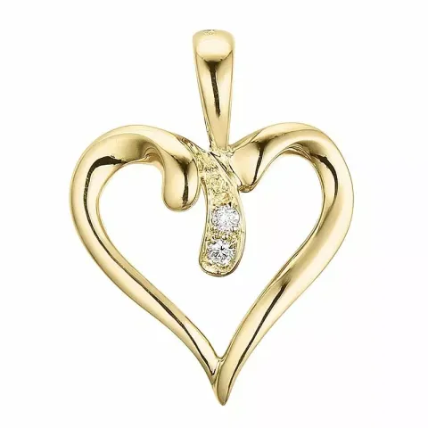 hjärta diamantberlocker i 14 carat guld 0,017 ct