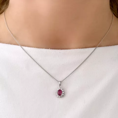 rubin rosettberlock i 14  carat vitguld 0,26 ct 0,63 ct