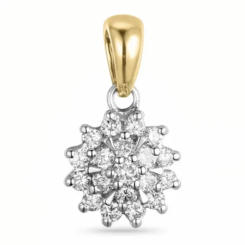diamantberlocker i 14 carat guld- och vitguld 0,26 ct