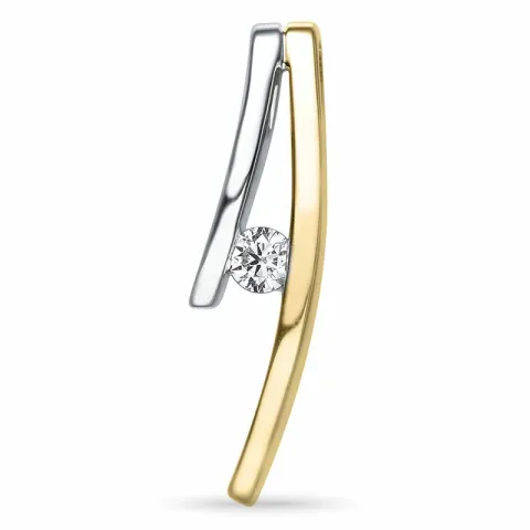 diamantberlocker i 14 carat guld- och vitguld 0,06 ct