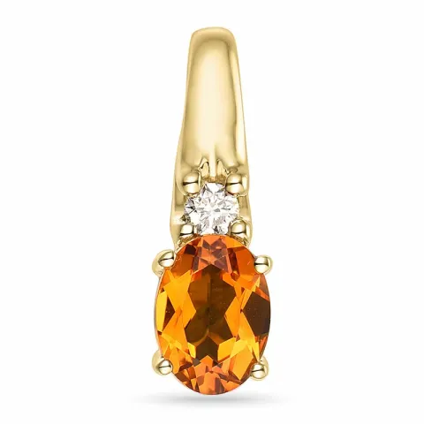 citrin hängen i 14 carat guld 0,05 ct 0,80 ct