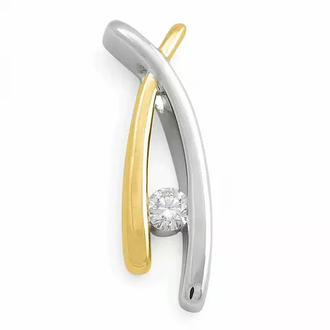 diamant hängen i 14  carat guld- och vitguld 0,10 ct