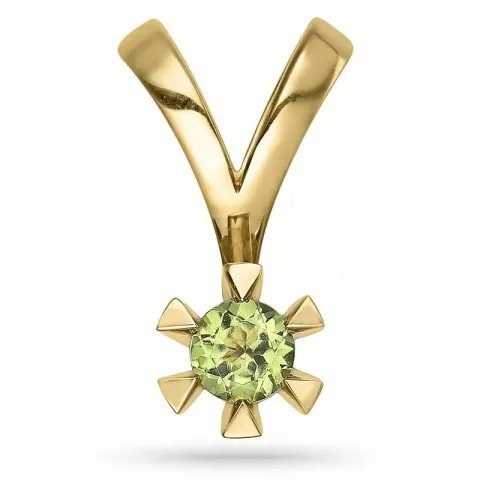 peridot hängen i 14  carat guld 0,30 ct