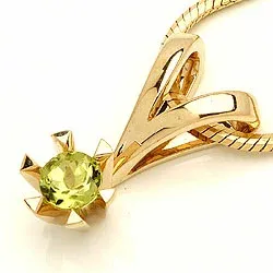 peridot hängen i 14  carat guld 0,30 ct