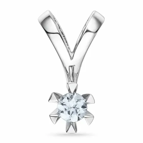 akvamarin hängen i 14 carat vitguld