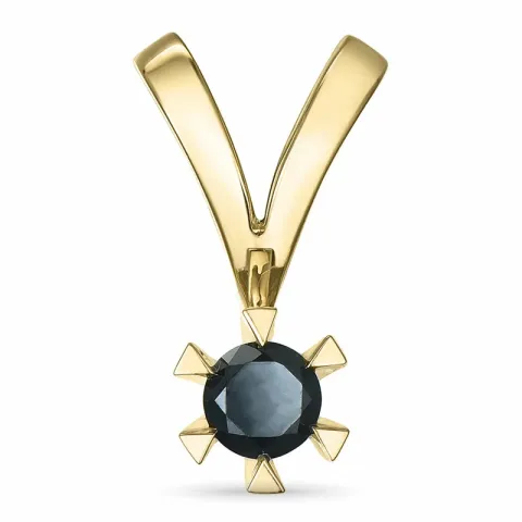 sort diamantberlocker i 14 carat guld 0,20 ct
