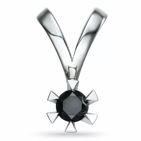 sort diamantberlocker i 14 carat vitguld 0,20 ct