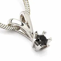 sort diamantberlocker i 14 carat vitguld 0,20 ct