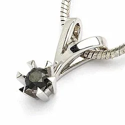 sort diamantberlocker i 14 carat vitguld 0,20 ct