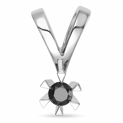 sort diamant hängen i 14 carat vitguld 0,10 ct
