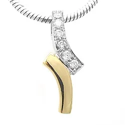 diamant hängen i 14 carat guld- och vitguld 0,13 ct