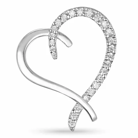 hjärta diamantberlocker i 14 carat vitguld 0,19 ct