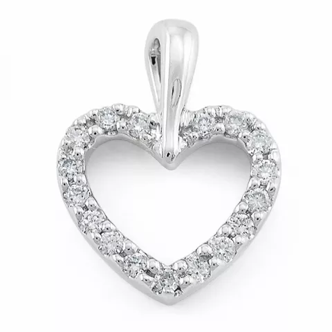 hjärta diamant hängen i 14  carat vitguld 0,21 ct
