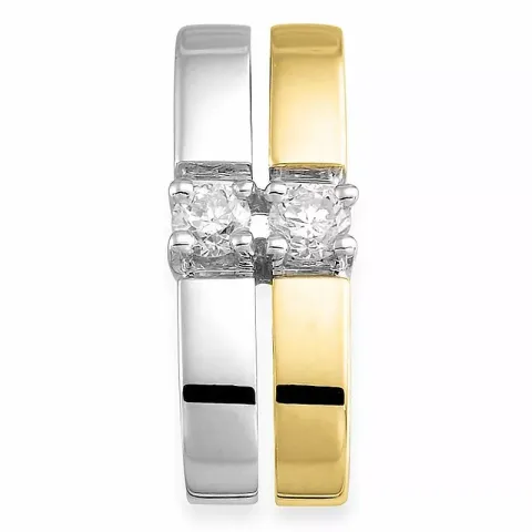 diamantberlocker i 14 carat guld- och vitguld 0,08 ct