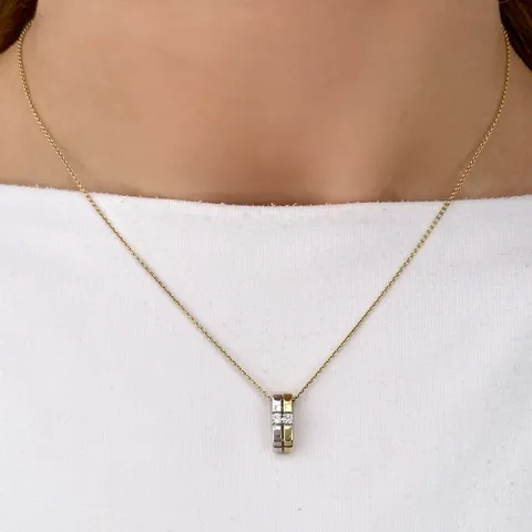 diamantberlocker i 14 carat guld- och vitguld 0,08 ct