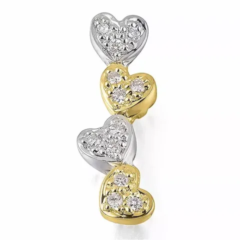hjärta diamant hängen i 14 carat guld- och vitguld 0,15 ct