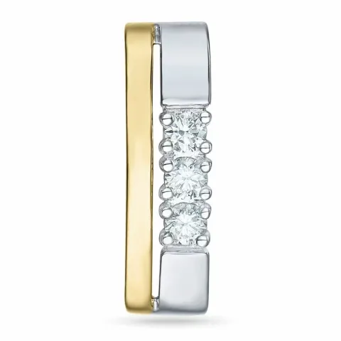 diamantberlocker i 14 carat guld- och vitguld 0,15 ct