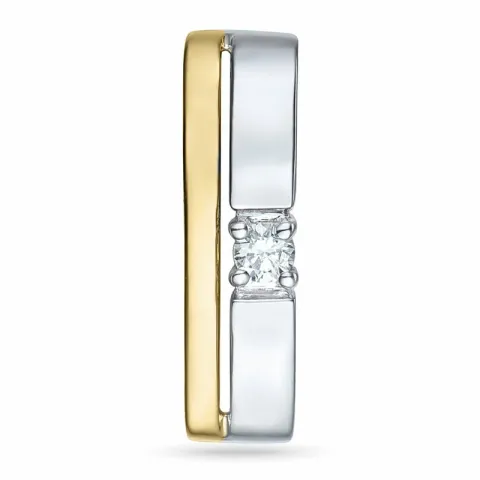 fyrkantigt hängen i 14 carat guld- och vitguld 0,05 ct