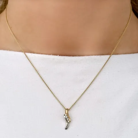 hängen i 14 carat vitguld 0,09 ct