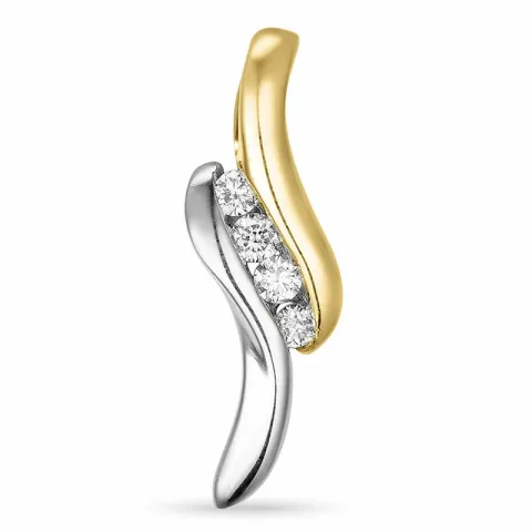 hängen i 14 carat guld- och vitguld 0,09 ct