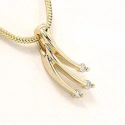 diamant hängen i 14  carat guld 0,07 ct