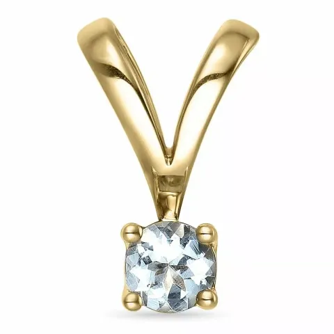 akvamarin solitärberlock i 14  carat guld 0,24 ct