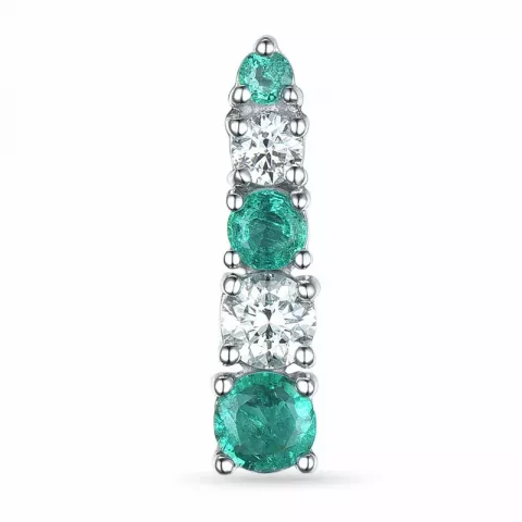 långt smaragd diamantberlocker i 14  carat vitguld 0,20 ct 0,31 ct