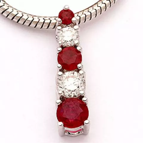 Beställningsvare - rubin diamantberlocker med halskedja i 14  carat vitguld 0,21 ct 0,43 ct