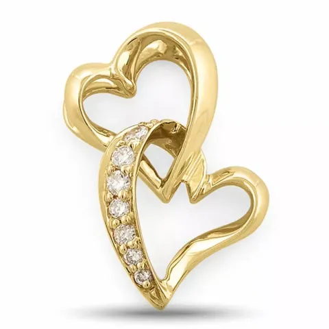 diamantberlocker i 14  carat guld 0,07 ct