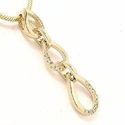 Droppformad långt hängen i 14  carat guld 0,09 ct
