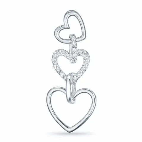 Stort hjärthängen i 14 carat vitguld 0,27 ct
