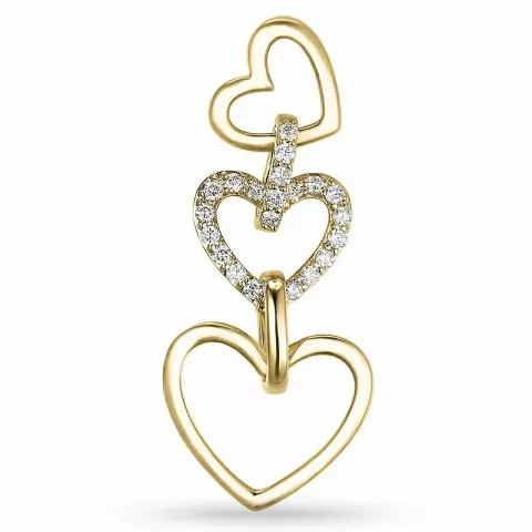 Smycke diamant hjärthängen i 14  carat guld 0,27 ct