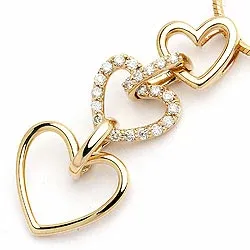 Smycke diamant hjärthängen i 14  carat guld 0,27 ct