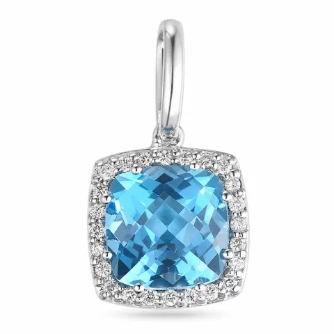 topas hängen i 14  carat vitguld 0,12 ct 2,70 ct