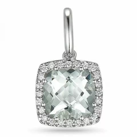 fyrkantigt diamantberlocker i 14  carat vitguld 0,12 ct 2,0 ct