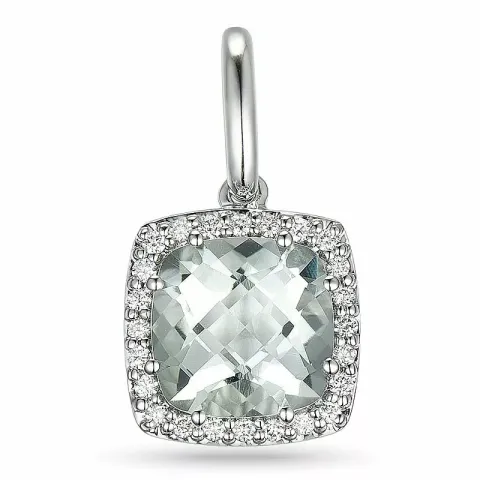 fyrkantigt diamantberlocker i 14 carat vitguld 0,12 ct 2,0 ct