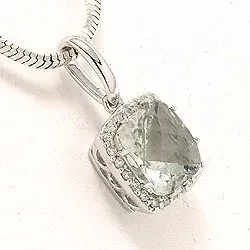 fyrkantigt diamantberlocker i 14 carat vitguld 0,12 ct 2,0 ct