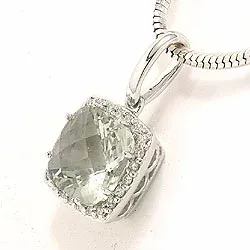 fyrkantigt diamantberlocker i 14 carat vitguld 0,12 ct 2,0 ct