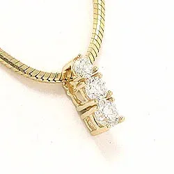 Diamantberlocker i 14  carat guld 0,20 ct