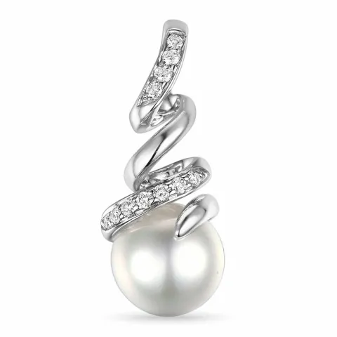 pärla hängen i 14 carat vitguld 0,09 ct
