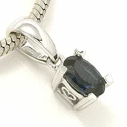 safir hängen i 14 carat vitguld 0,35 ct