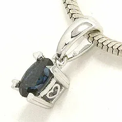 safir hängen i 14 carat vitguld 0,35 ct