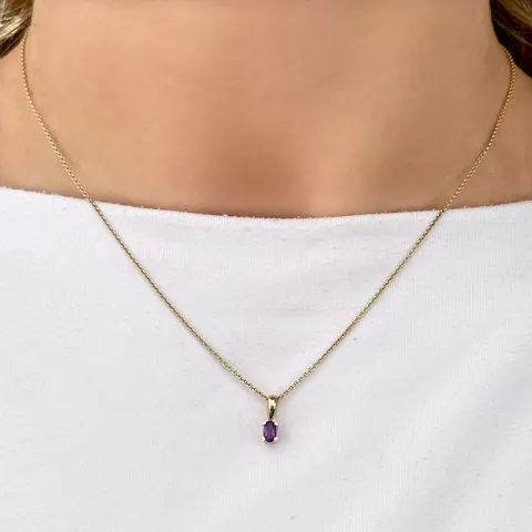 ametist hängen i 14 carat guld 0,25 ct