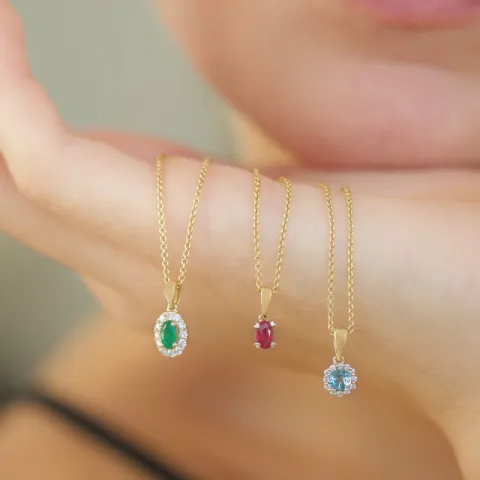 rubin hängen i 14  carat guld 0,35 ct