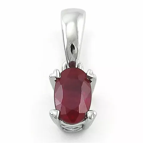 rubin hängen i 14 carat vitguld