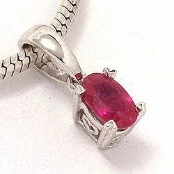 rubin hängen i 14 carat vitguld